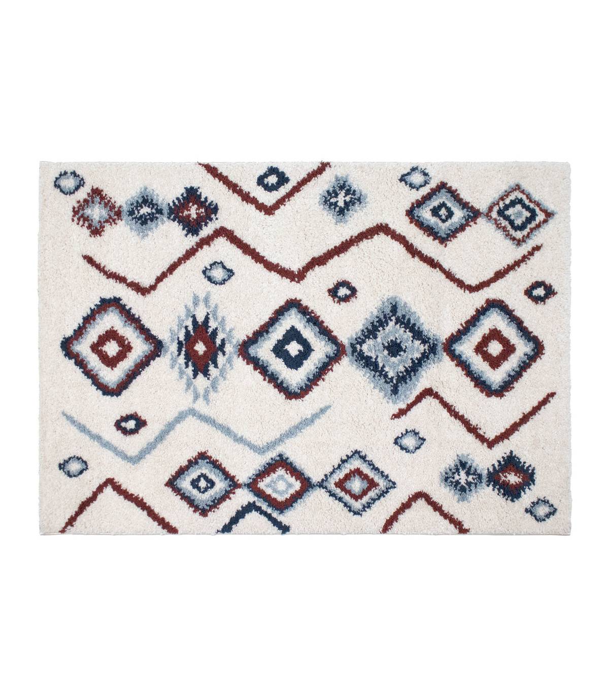 Tapis décoratif Ivoire Bleu et Terracotta esprit Berbère 160 x 230 cm - Imagen 1