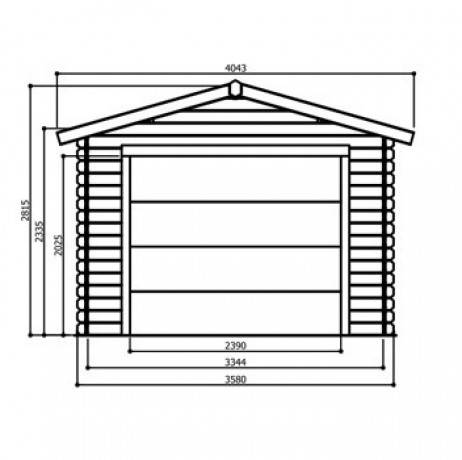Garage traditionnel en bois 16,20 m² avec porte motorisée, Toiture Shingle vert - Imagen 2