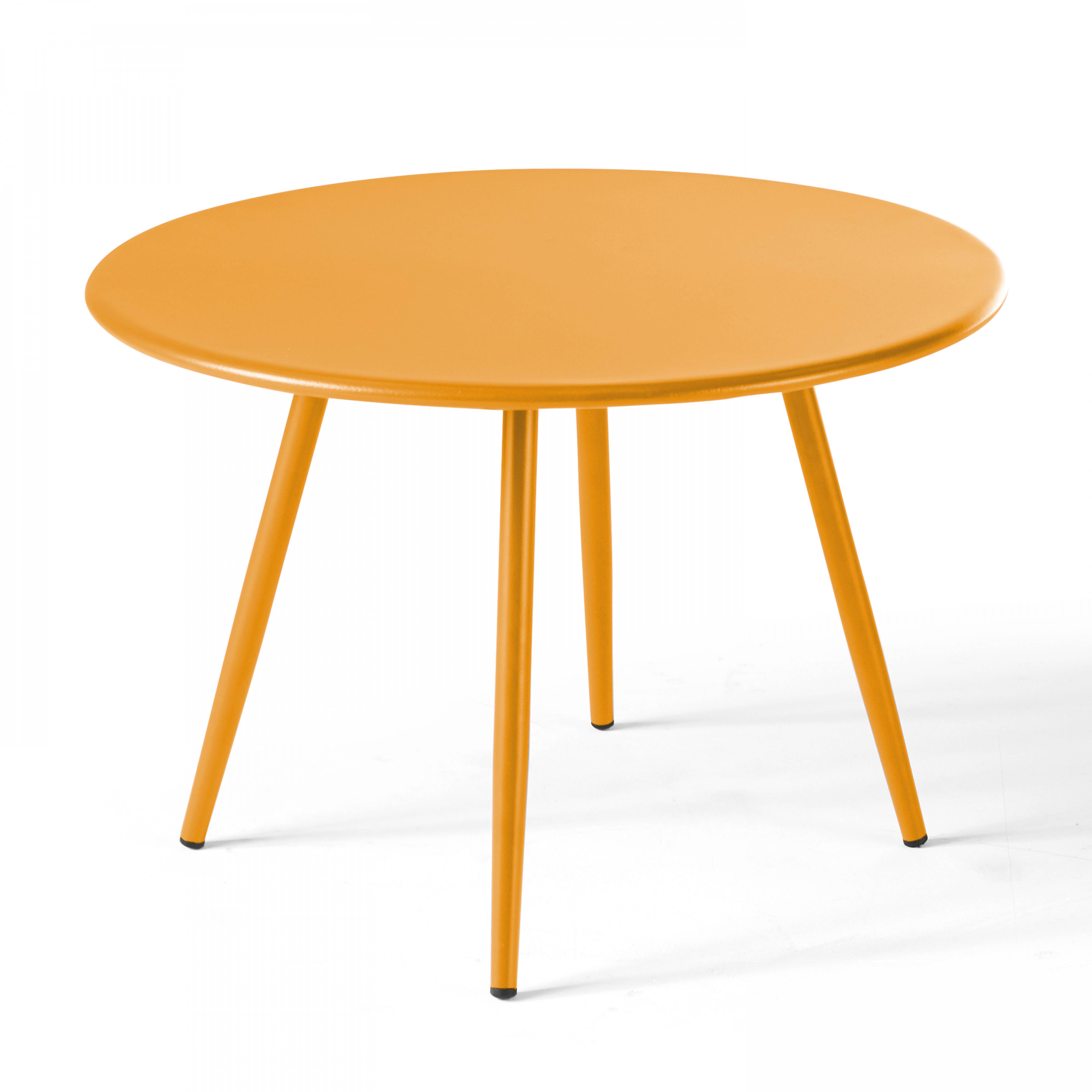 Oviala - Table basse de jardin ronde en métal jaune 50 cm Palavas - Oviala - Imagen 1