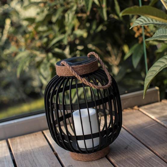 Lumisky - Lanterne solaire décorative FIDJY Noir Acier H30cm - Imagen 4