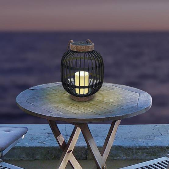 Lumisky - Lanterne solaire décorative FIDJY Noir Acier H30cm - Imagen 5