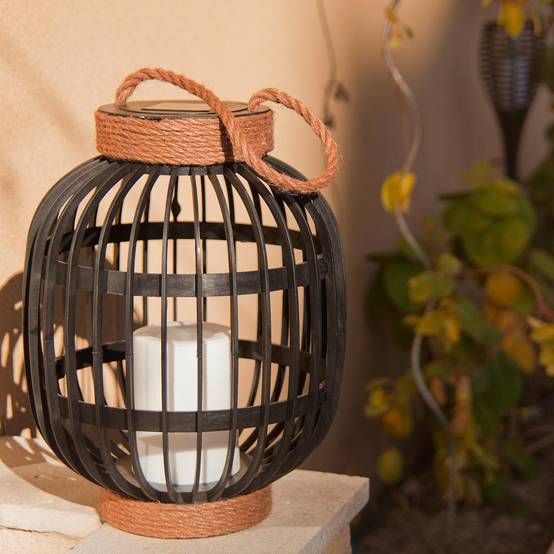 Lumisky - Lanterne solaire décorative FIDJY Noir Acier H30cm - Imagen 3