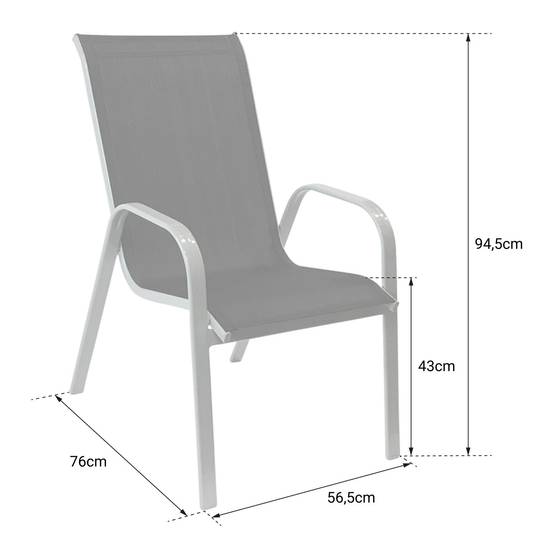 Happy Garden - Lot de 4 chaises MARBELLA en textilène blanc - aluminium blanc - HAPPY GARDEN - Imagen 4