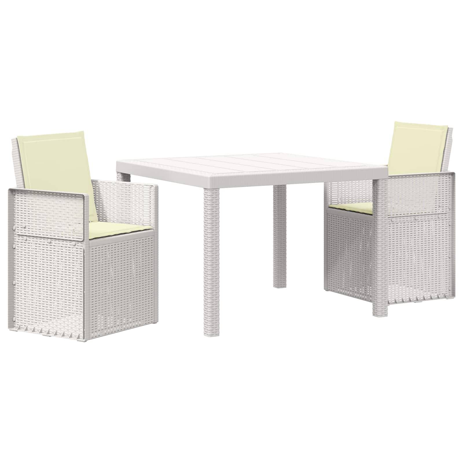 Vidaxl - Ensemble de salle à manger pour jardin 3 pcs-Salons de jardin Blanc et crème PP - Image 2