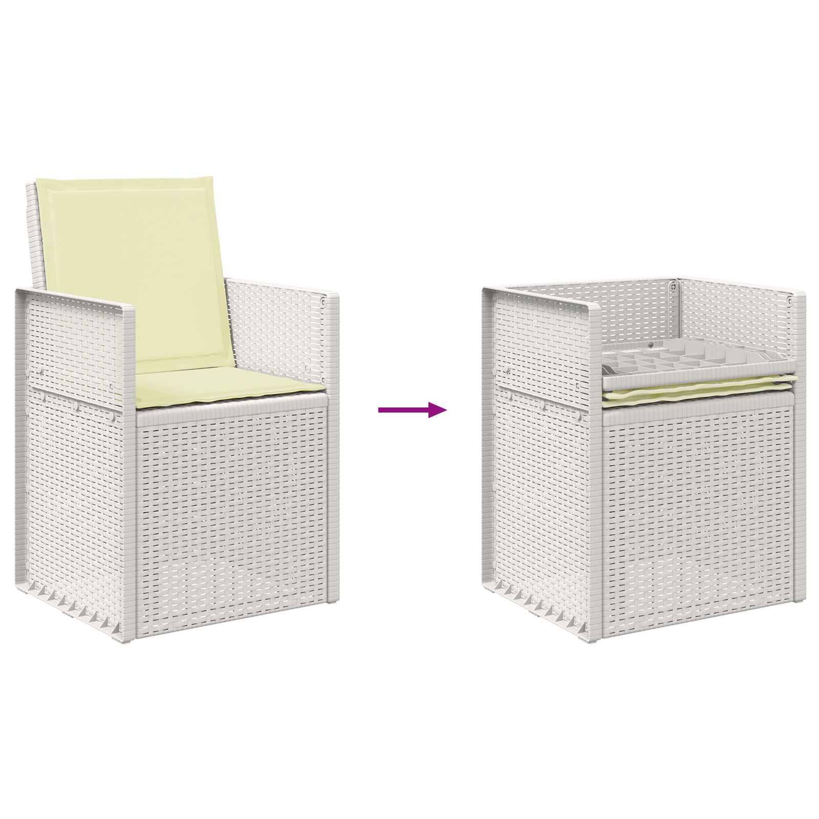Vidaxl - Ensemble de salle à manger pour jardin 3 pcs-Salons de jardin Blanc et crème PP - Image 8