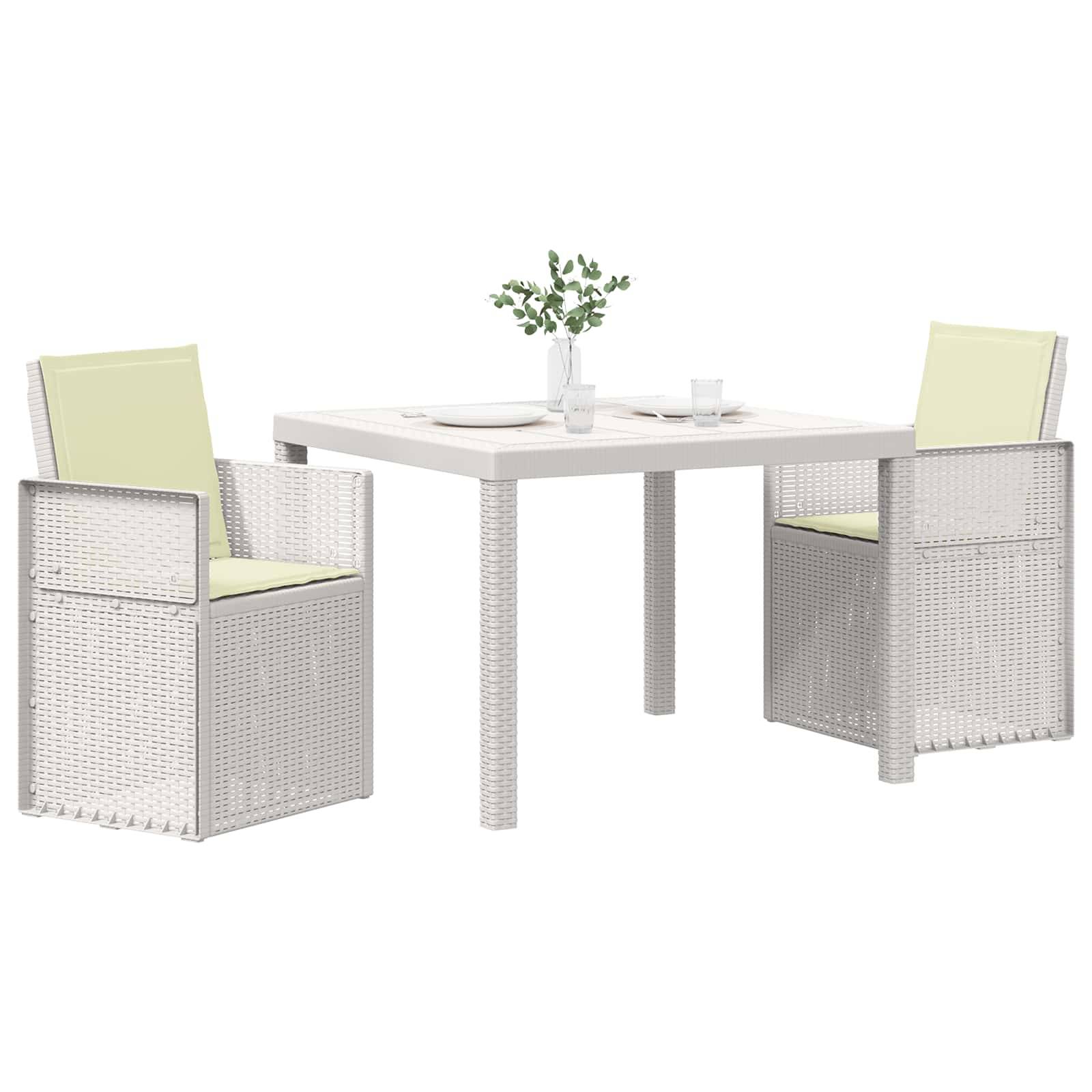 Vidaxl - Ensemble de salle à manger pour jardin 3 pcs-Salons de jardin Blanc et crème PP - Image 3
