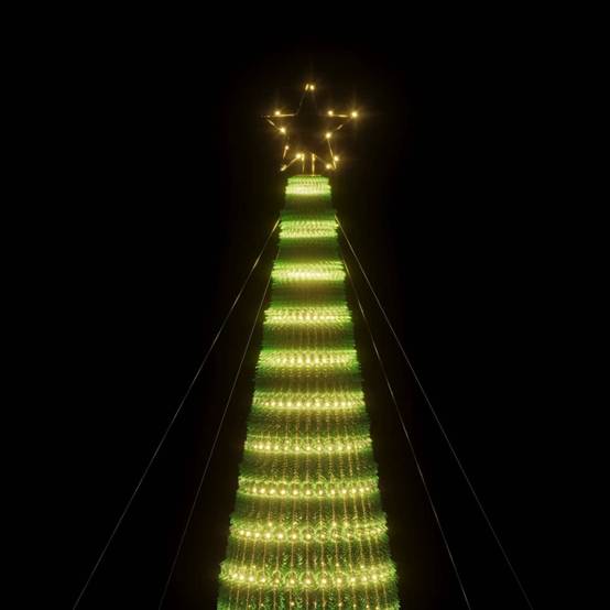 Vidaxl - Sapin de Noël à LED 1544 LED blanc chaud 500 cm vidaXL 358072 - Image 7