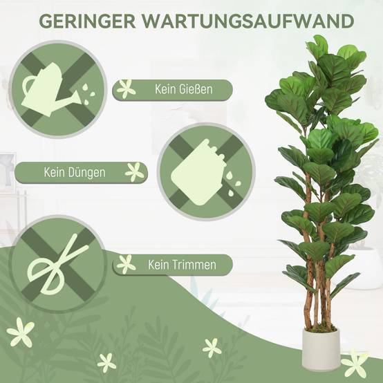 Figuier Artificiel Tronc Bois Plastique Intérieur Modulable 150cm Vert - ComfortXL Outdoor Living - Image 7