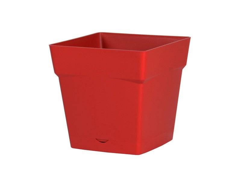 Eda - Pot Polypropylène 13642 R.Ru L.24.8 X L.24.8 X H.24 Cm Rouge Rubis EDA