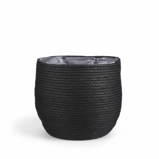 Cache-pot panier noir - D.26cm - Image 1