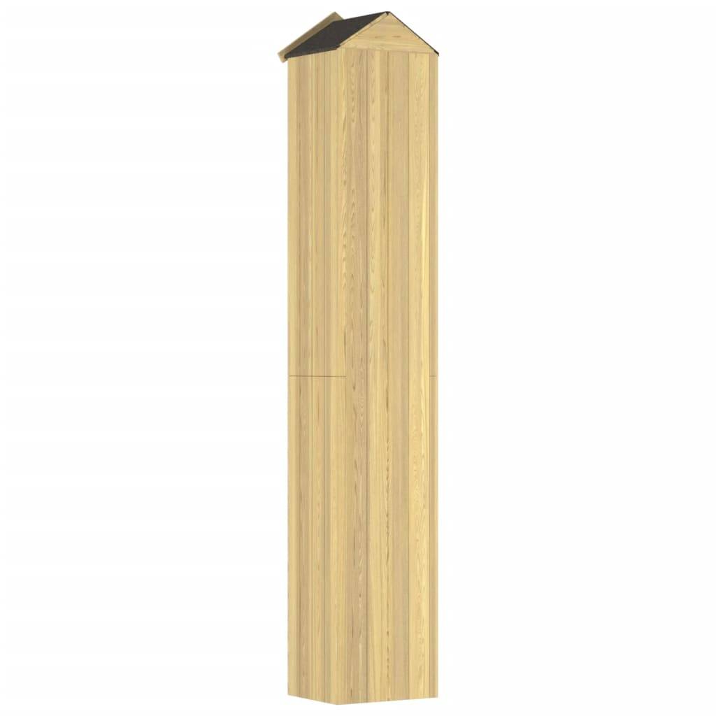Helloshop26 - Abri de jardin cabane cabanon maison de stockage remise extérieur hangar outils robuste 40 x 33 x 222 cm Bois de pin imprégné marron - Imagen 4