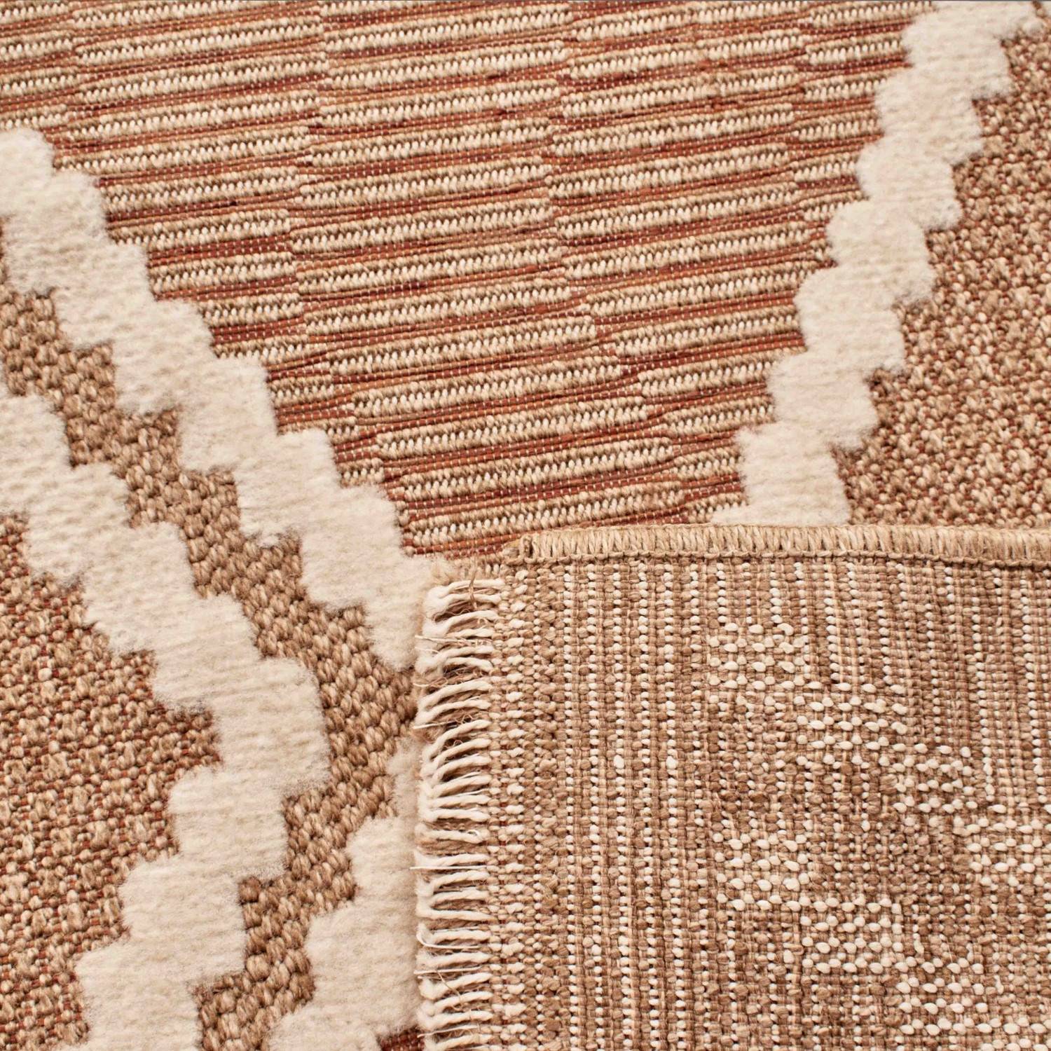 Autre - Tapis intérieur et extérieur en polypropylène marron 60x180cm - Imagen 3