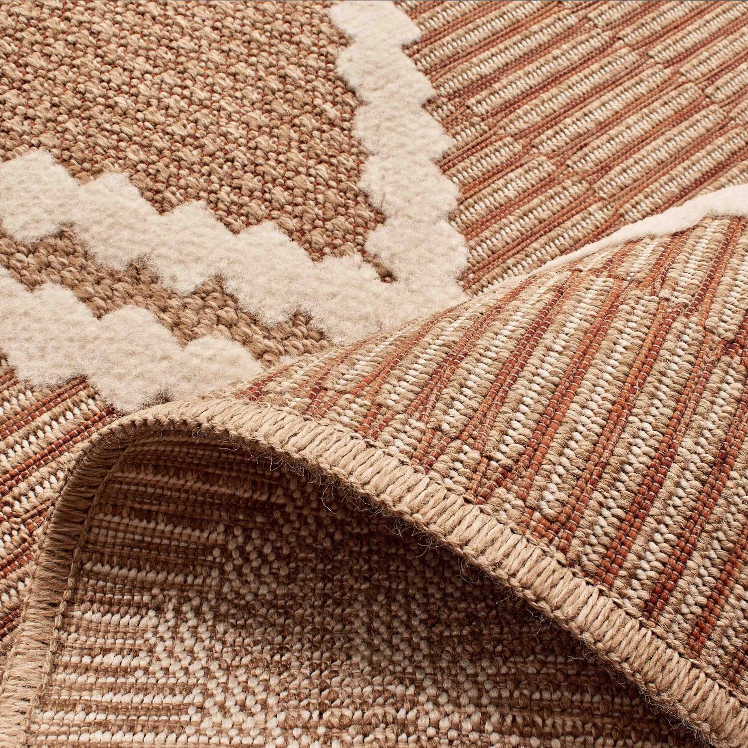 Autre - Tapis intérieur et extérieur en polypropylène marron 60x180cm - Imagen 5