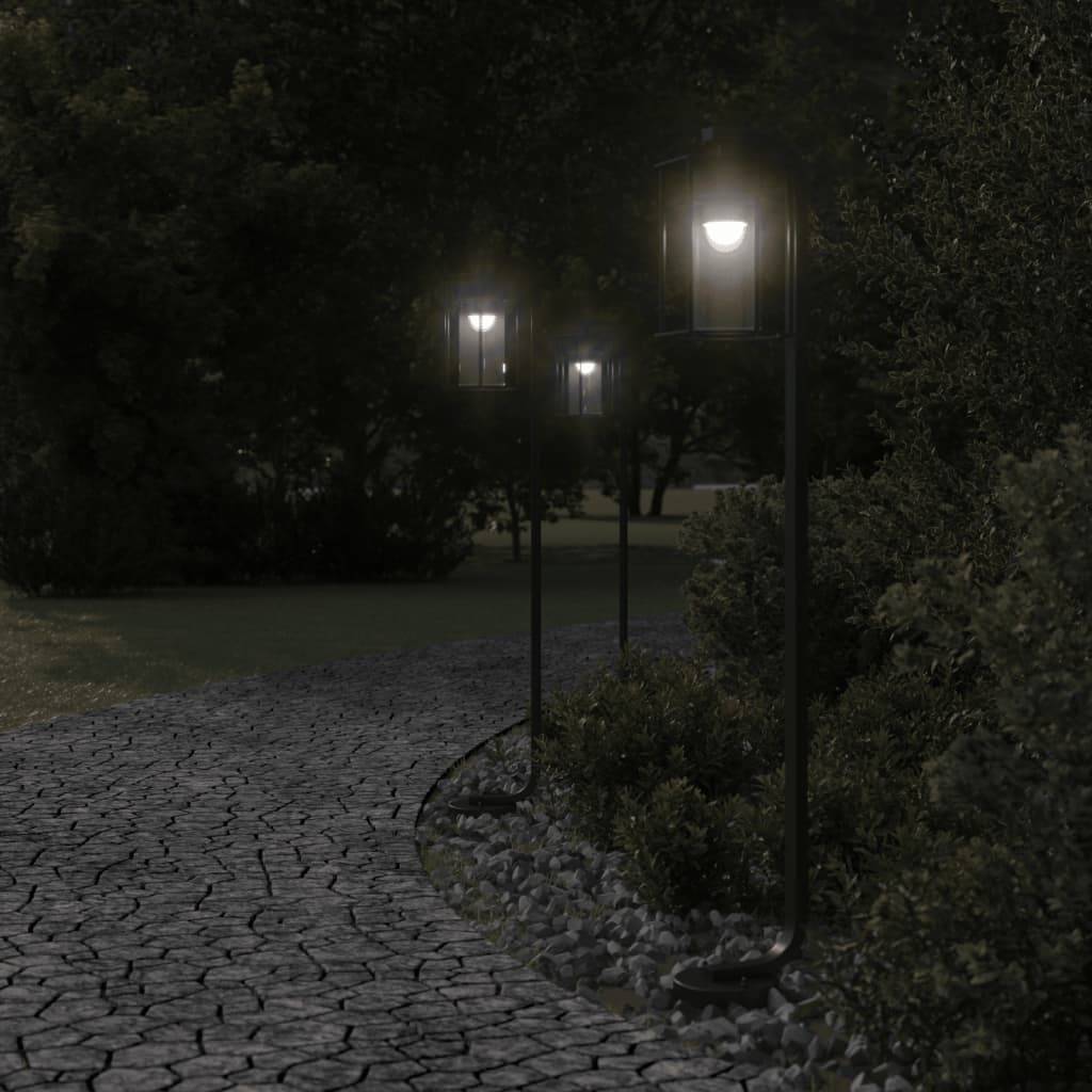 Lampadaire de jardin - Lampadaire d'extérieur noir 100 cm acier inoxydable-JU1063 - Image 3