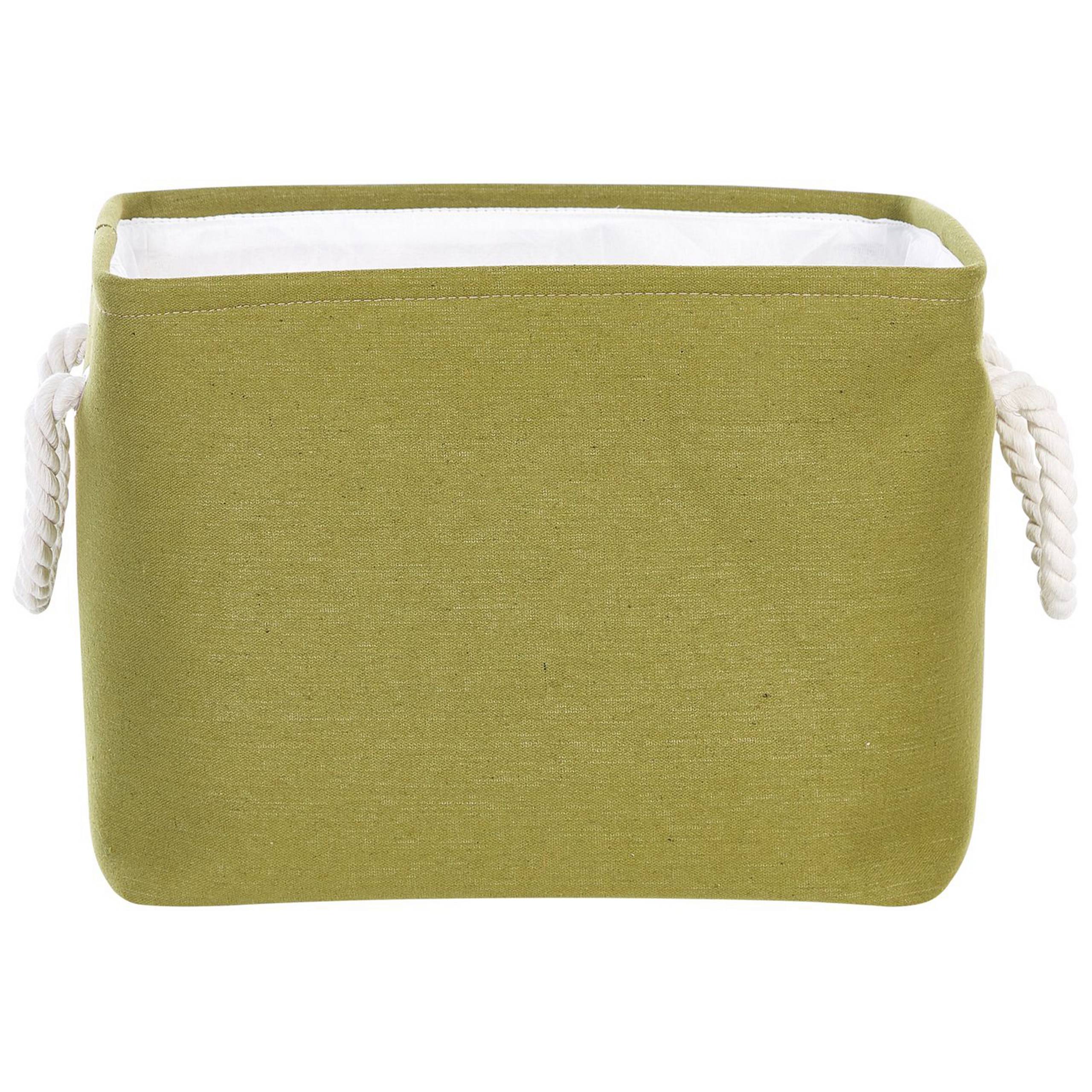 Beliani - Lot de 3 Paniers de Rangement en Tissu Polyester Vert Olive avec Poignées en Corde Boite de Rangement Organisation Salon Chambre Design Traditionnel - Imagen 5