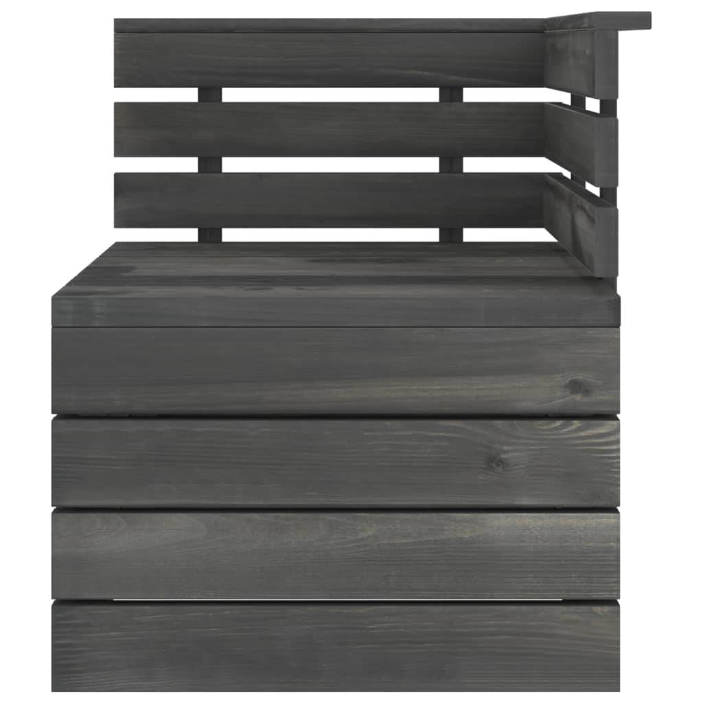 Helloshop26 - Salon de jardin palette meuble d'extérieur ensemble de mobilier 3 pièces bois de pin massif gris foncé - Imagen 4