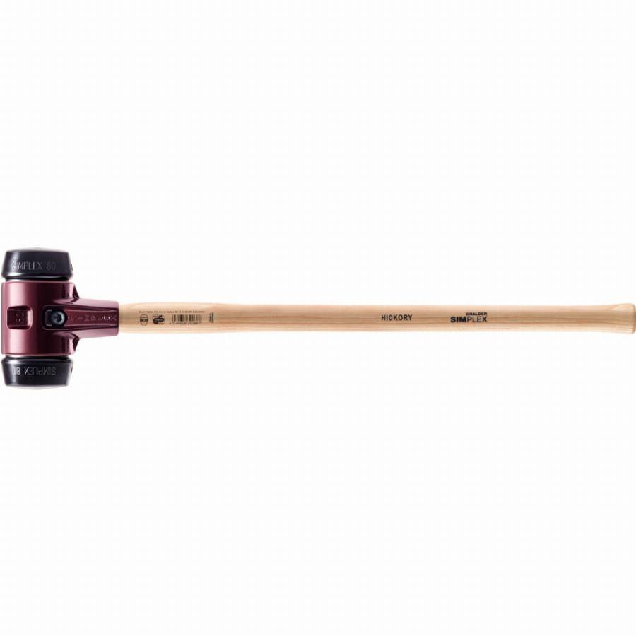 Marteau de frappeur HALDER SIMPLEX Caoutchouc chargé avec boîtier en fonte malléable, manche en bois hickory de haute qualité - D=100 mm - 3002.100