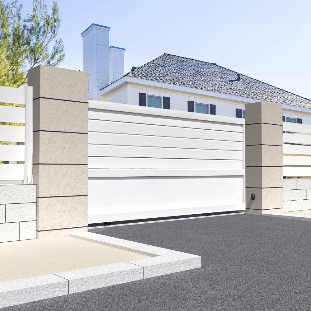 Intersun - Portail coulissant mixte L 4000 x H 1714 mm (Blanc) - INTERSUN - Imagen 2