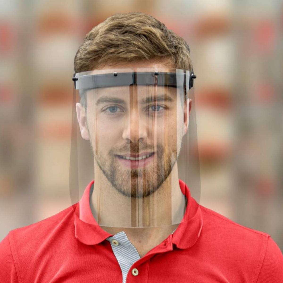 Casque de protection avec Visière 36x23 cm Polycarbonate Anti reflet et Anti buée Serre tête Ajustable VITO - Image 2