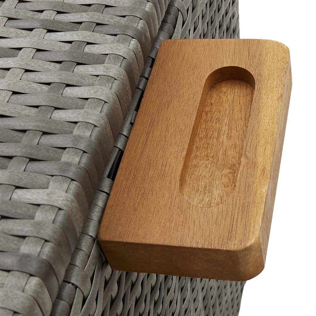 Helloshop26 - Coffre boîte meuble de jardin rangement 120 x 65 x 61 cm rotin gris clair - Imagen 6