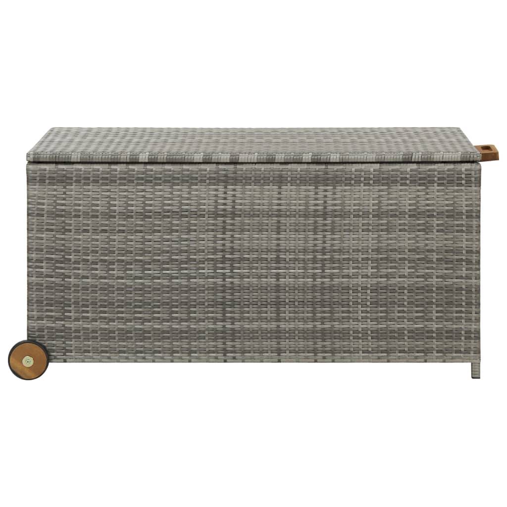 Helloshop26 - Coffre boîte meuble de jardin rangement 120 x 65 x 61 cm rotin gris clair - Imagen 2