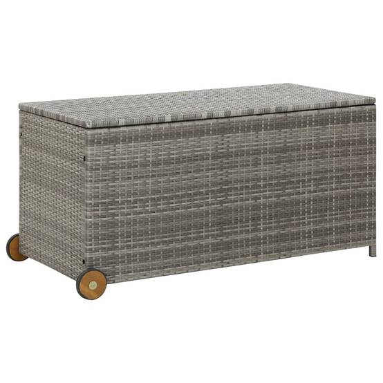 Helloshop26 - Coffre boîte meuble de jardin rangement 120 x 65 x 61 cm rotin gris clair - Imagen 1