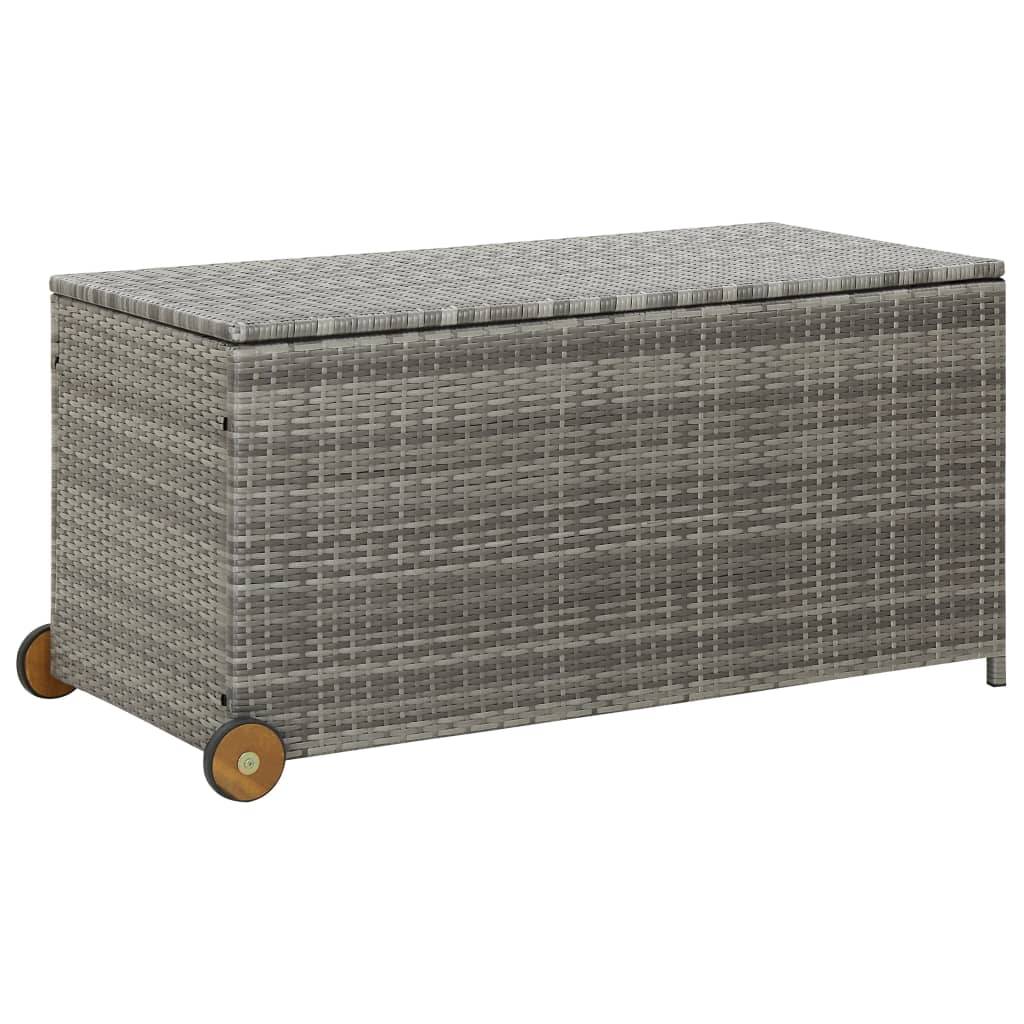 Helloshop26 - Coffre boîte meuble de jardin rangement 120 x 65 x 61 cm rotin gris clair - Imagen 1