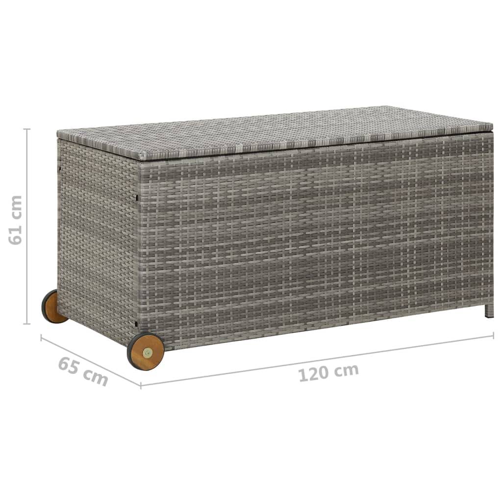 Helloshop26 - Coffre boîte meuble de jardin rangement 120 x 65 x 61 cm rotin gris clair - Imagen 7