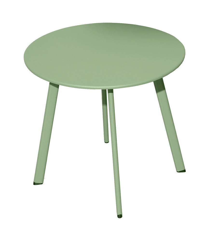 Proloisirs - Table basse de jardin Massaï ø 45 cm en acier époxy - vert light PROLOISIRS - Image 1