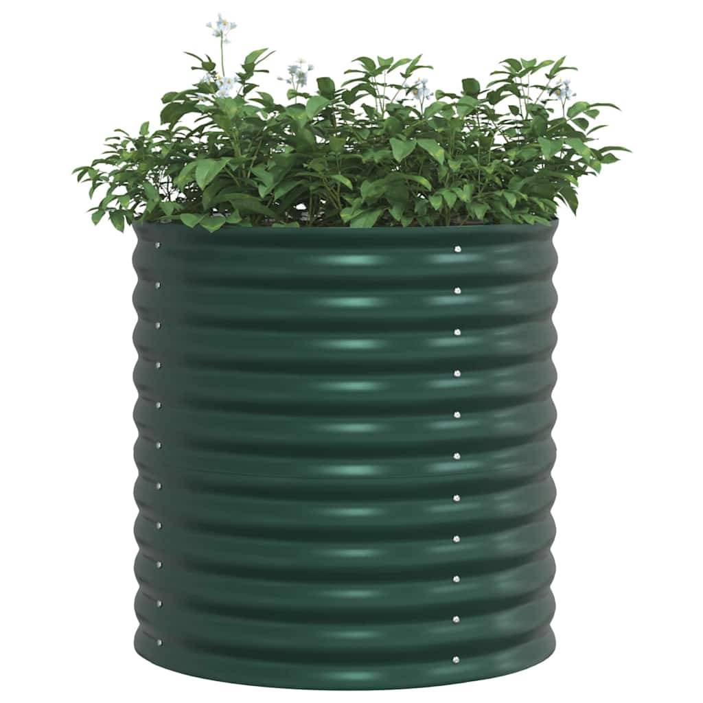 Jardinière - Bac à Fleurs - Lit surélevé Vert 80 x 80 x 81 cm Acier g1093 - Image 3