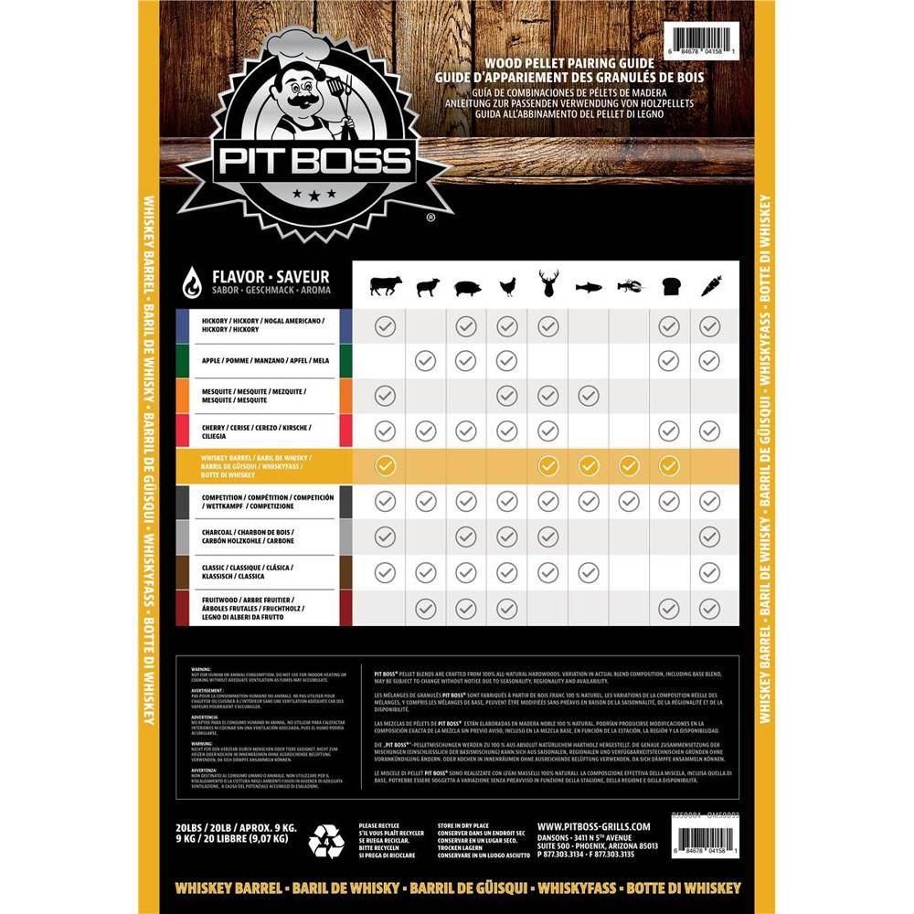Pit Boss - Sac de pellets fumage Pit Boss Whiskey 9kg - Imagen 3