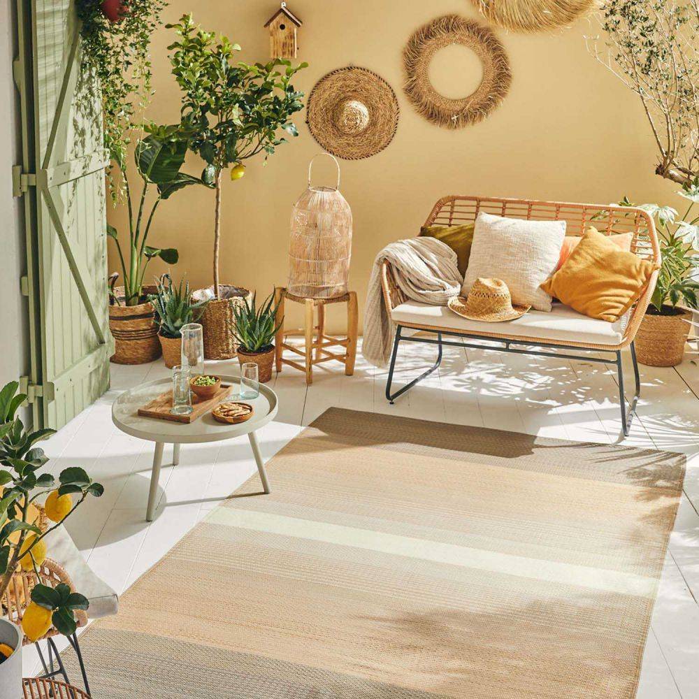 Jardindeco - Tapis extérieur en polypropylène Spargi 1744 beige 180 x 280 cm - Imagen 3