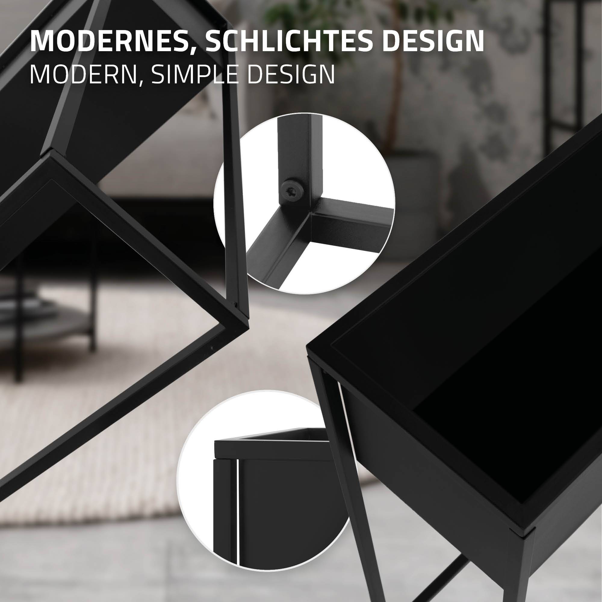 Ml-Design - Support pour plantes en métal noir présentoir porte-fleurs stable 57x22x20 cm - Imagen 3