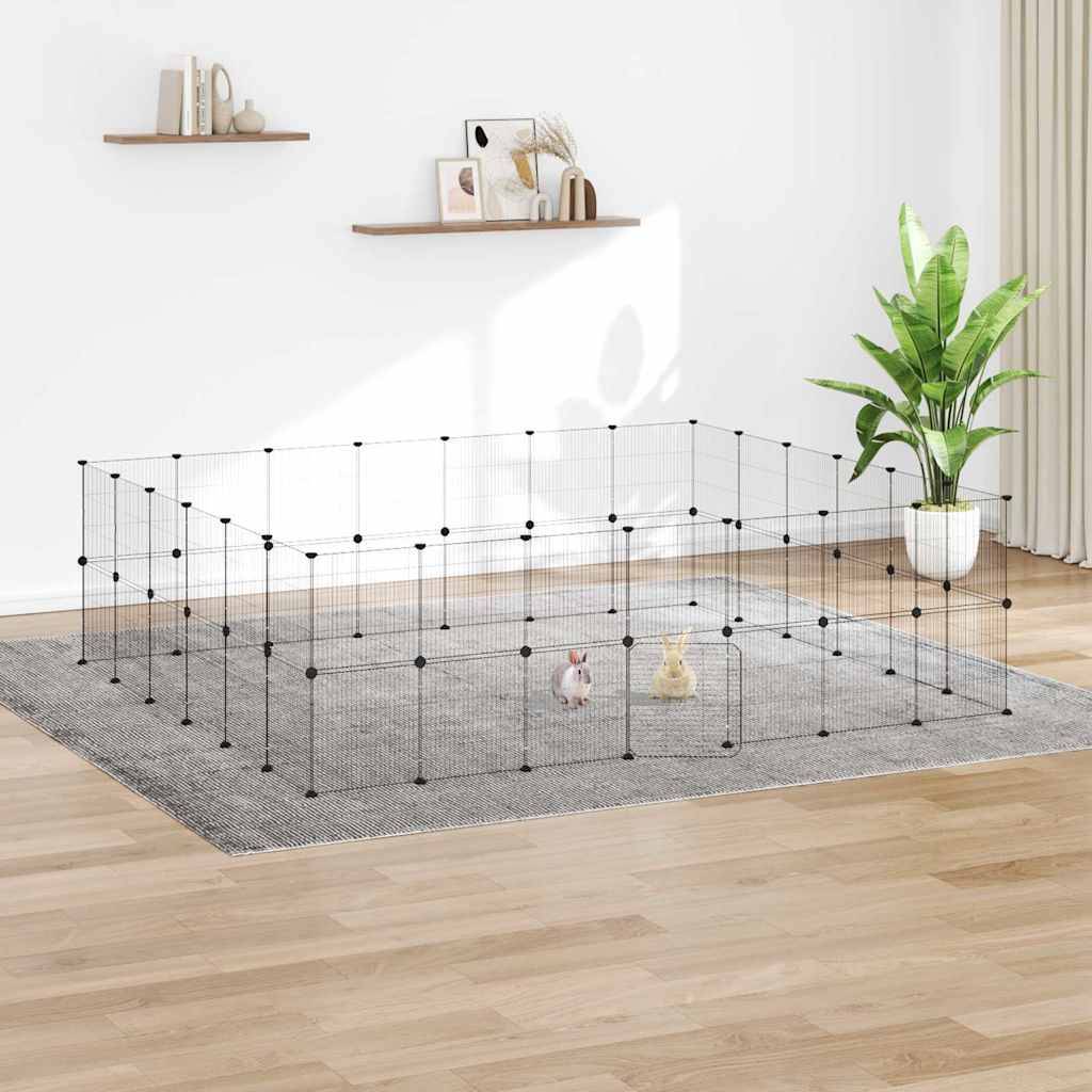 Vidaxl - Cage animaux de compagnie à 52 panneaux et porte Noir 245x210x70 cm vidaXL 3114047 - Imagen 1