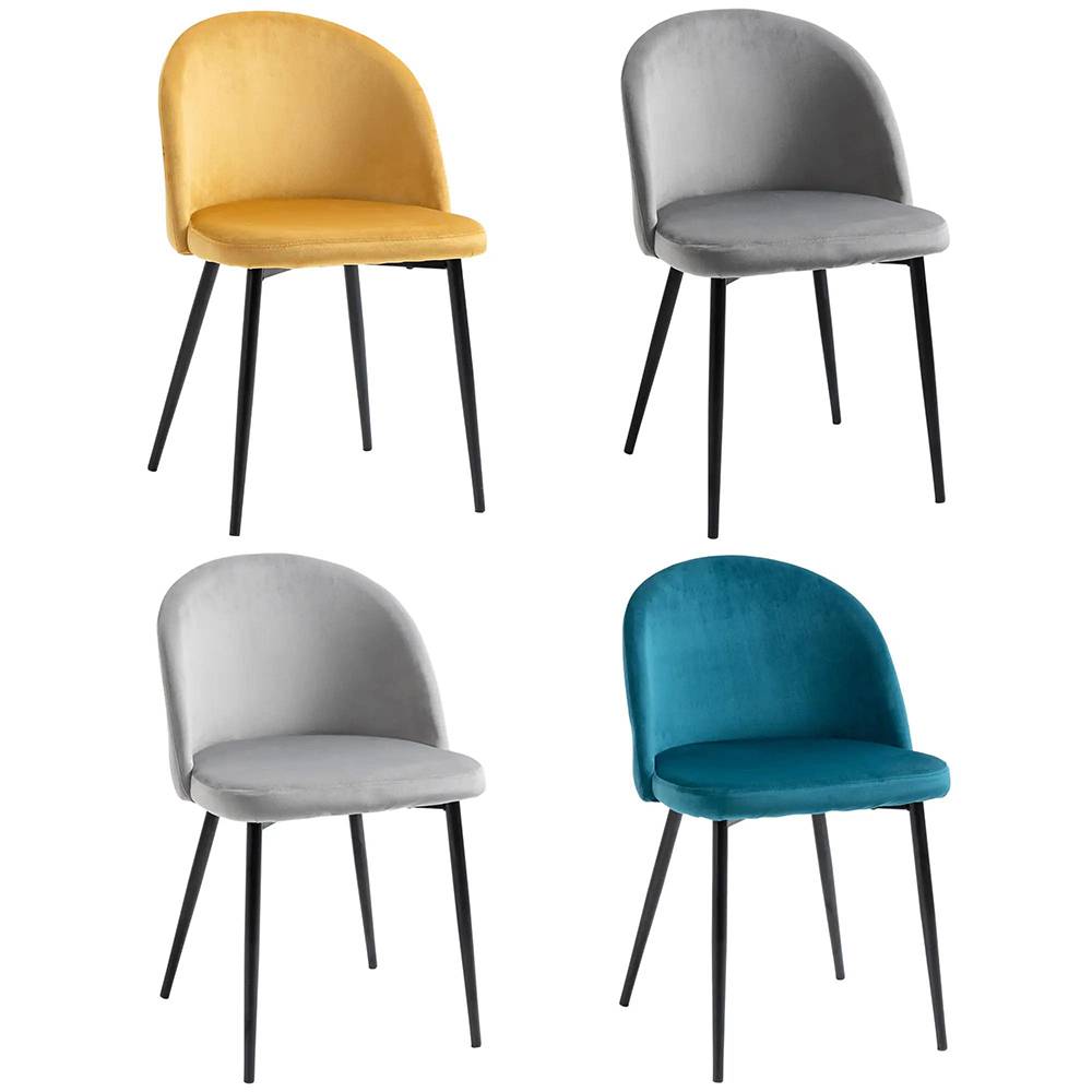 KOMHTOM - Ensemble de 4 chaises de restaurant, rembourrées en velours, avec pieds métalliques fins et élancés. - Image 5