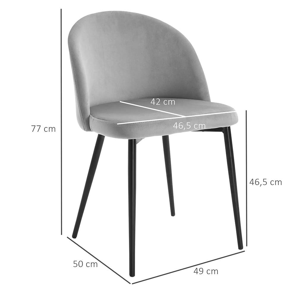 KOMHTOM - Ensemble de 4 chaises de restaurant, rembourrées en velours, avec pieds métalliques fins et élancés. - Image 4