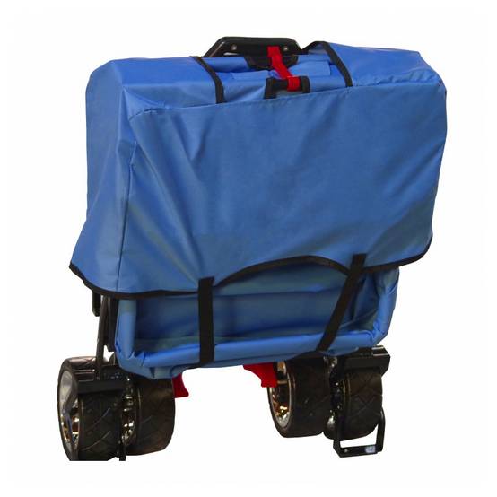 Chariot Pliable avec Toit Bleu AB210 - Idéal pour le Jardin et le Camping - Image 2