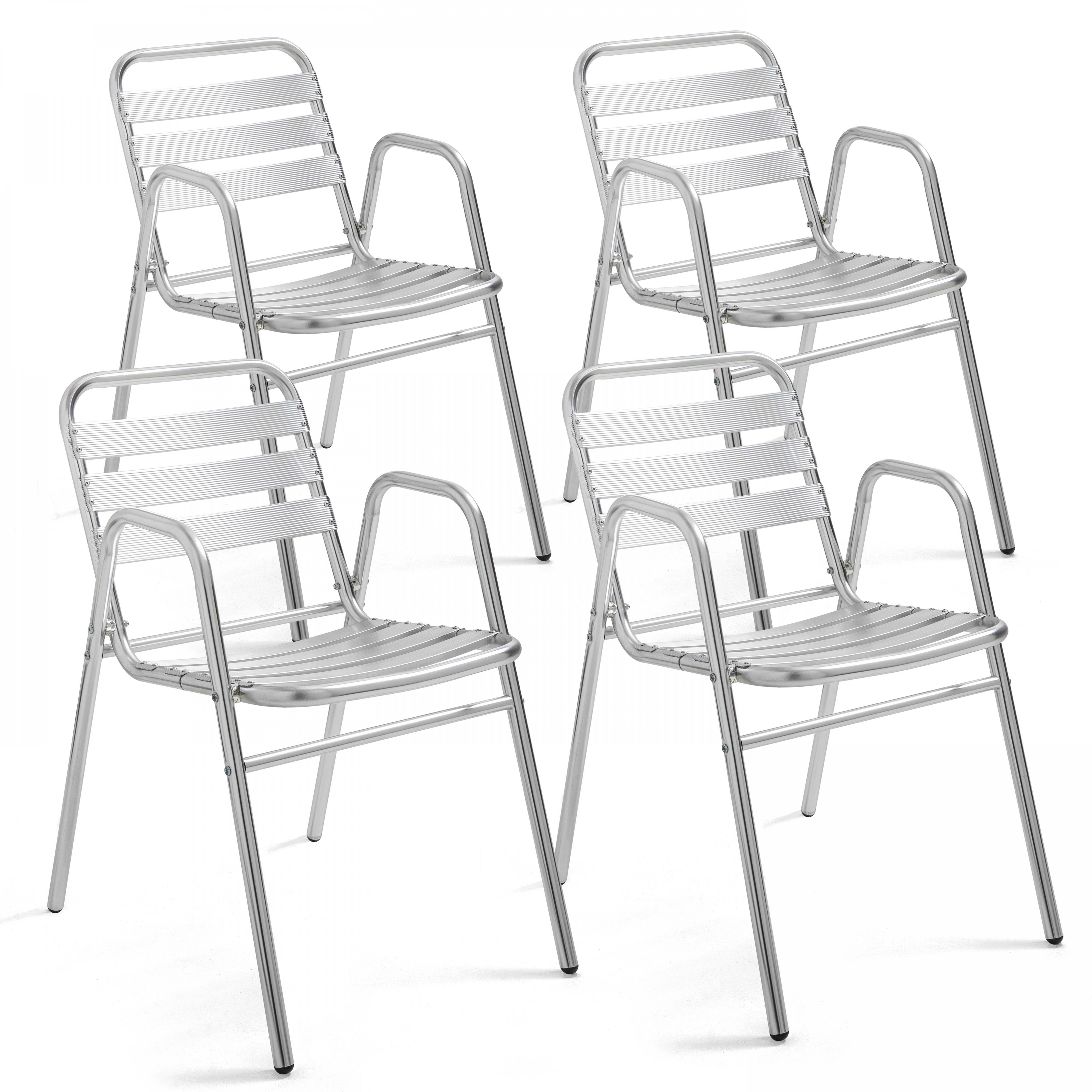 Oviala - Lot 4 fauteuils de jardin aluminium gris Nothing Hill - Oviala - Imagen 1
