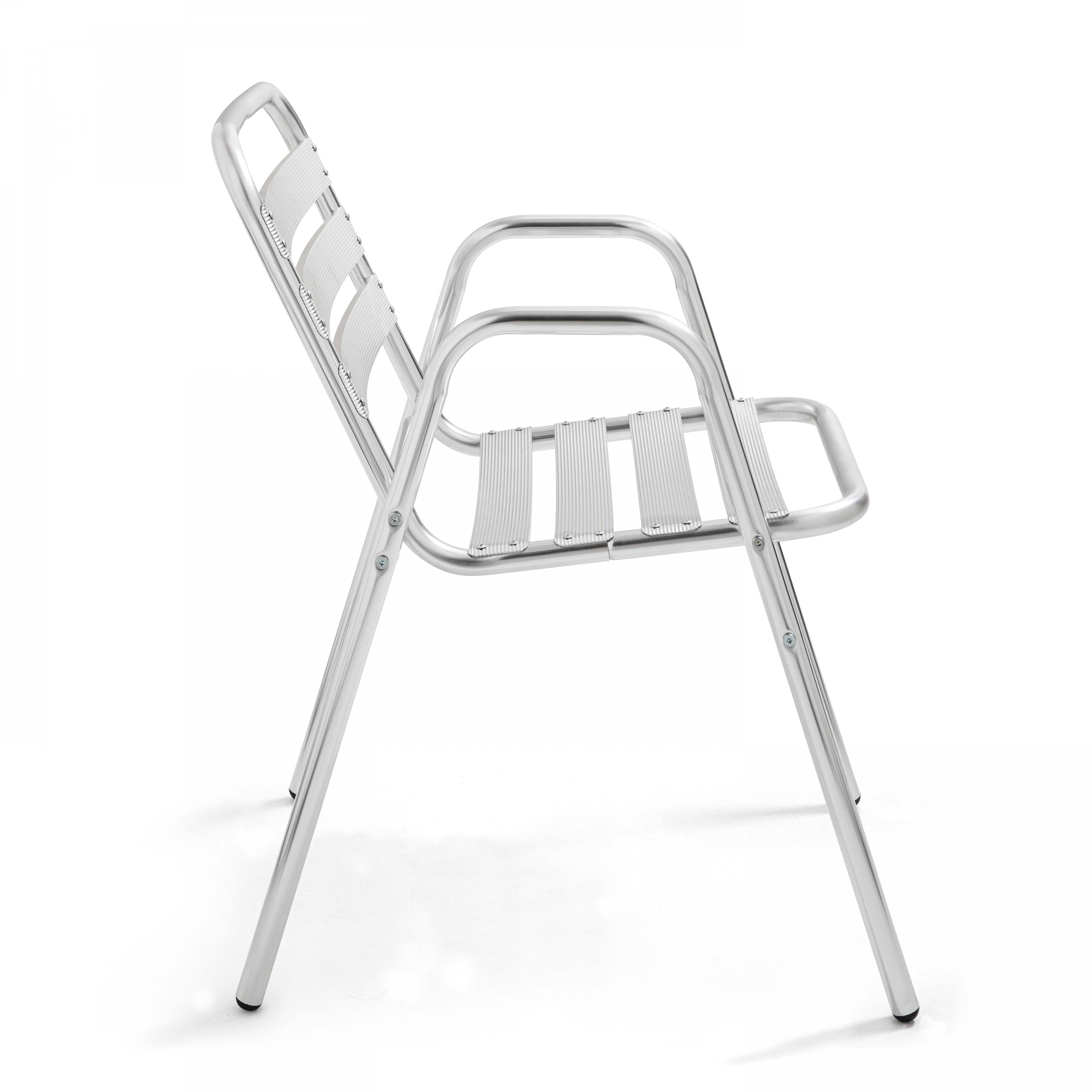 Oviala - Lot 4 fauteuils de jardin aluminium gris Nothing Hill - Oviala - Imagen 4