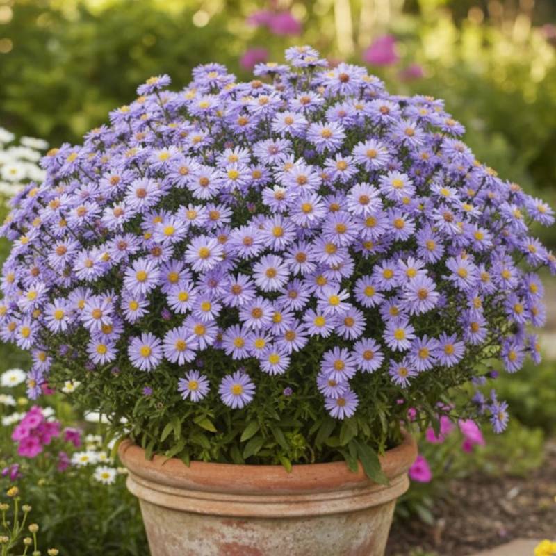 Aster d'automne Silberblaukissen, Aster dumosus à fleurs Bleue/ - feuillage Caduc - Godet - 5/20 cm - Imagen 4