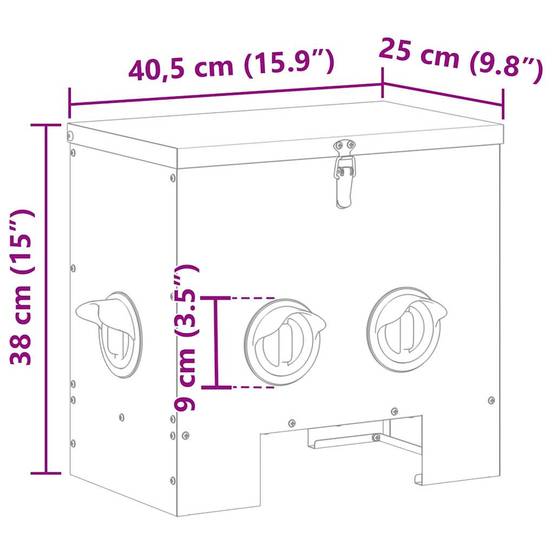 Distributeur Aliment Volaille Métal Jardin 20kg Olive - ComfortXL Outdoor Living - Image 6