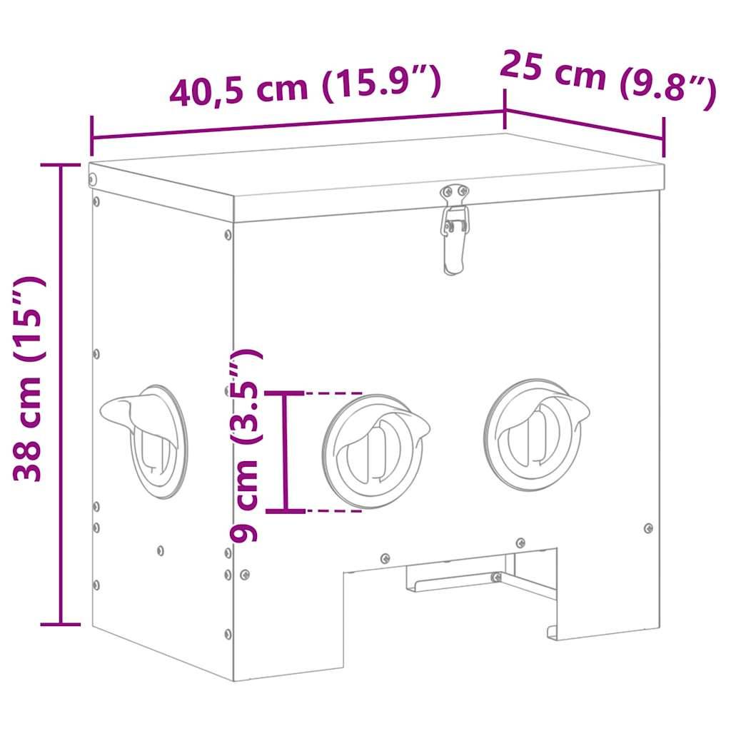 Distributeur Aliment Volaille Métal Jardin 20kg Olive - ComfortXL Outdoor Living - Image 6