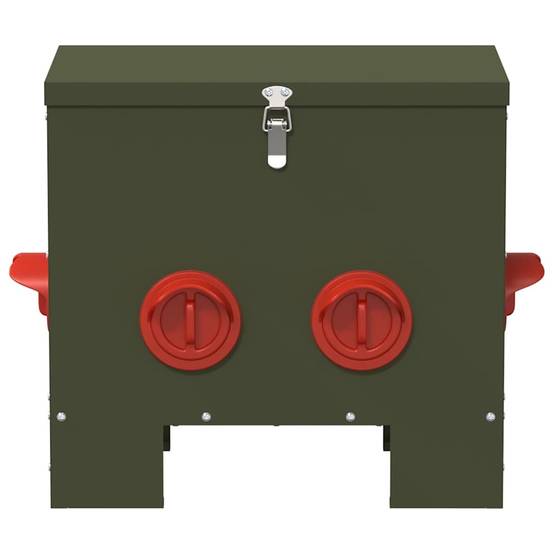 Distributeur Aliment Volaille Métal Jardin 20kg Olive - ComfortXL Outdoor Living - Image 4
