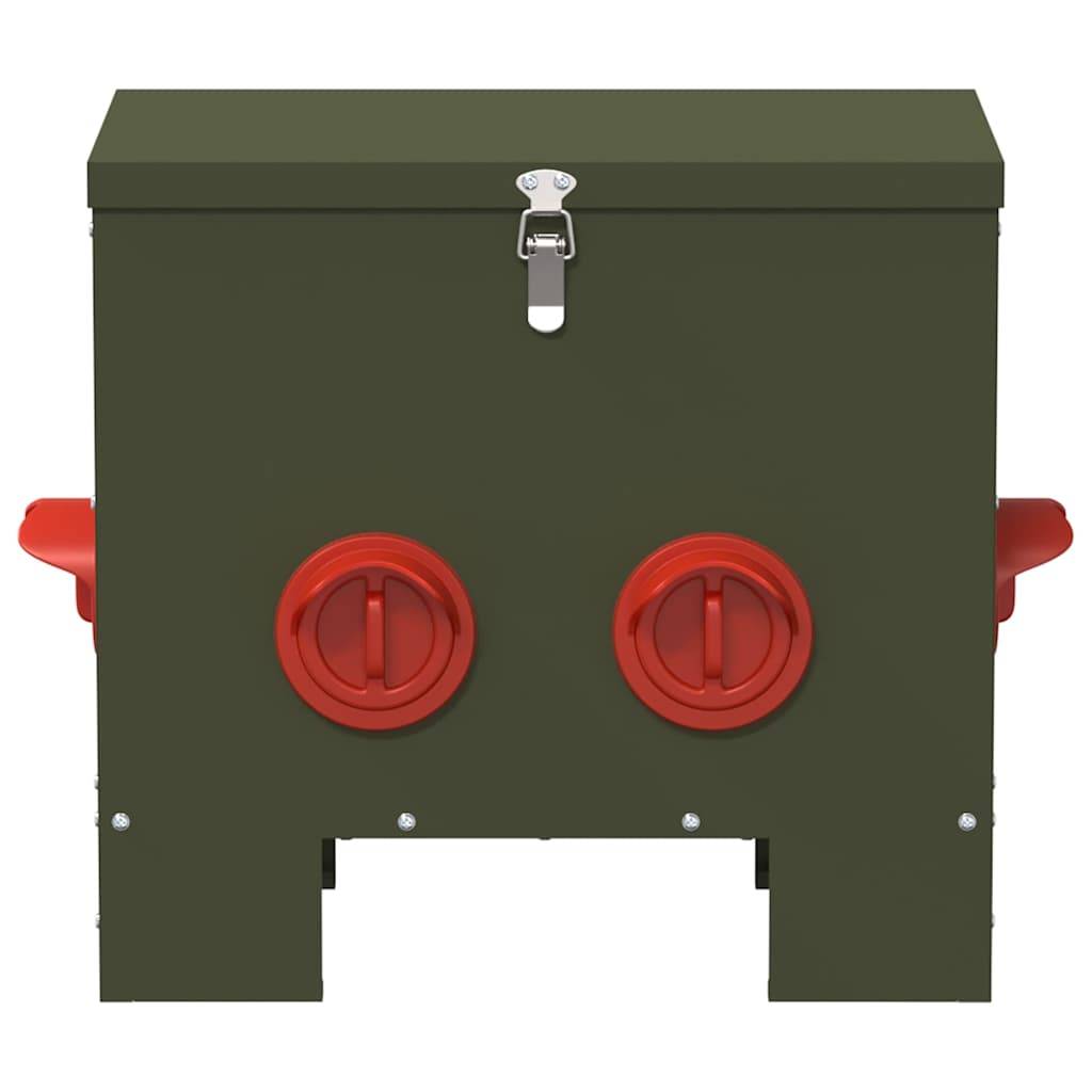 Distributeur Aliment Volaille Métal Jardin 20kg Olive - ComfortXL Outdoor Living - Image 4