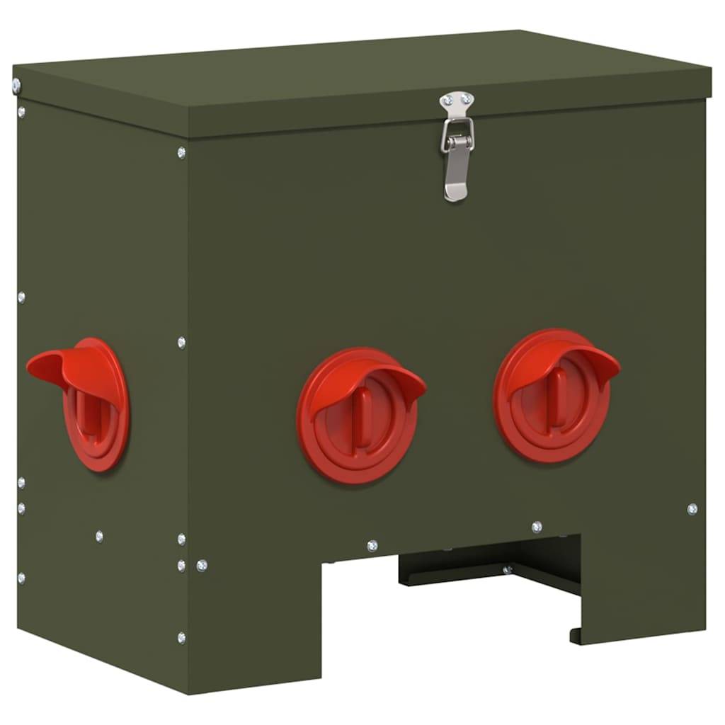 Distributeur Aliment Volaille Métal Jardin 20kg Olive - ComfortXL Outdoor Living - Image 2