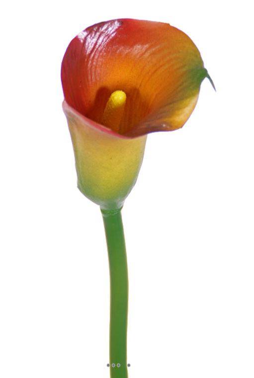 Artificielles - Arum calla Zantedeschia artificiel H 55 cm Vert-rouge - couleur: Vert-rouge