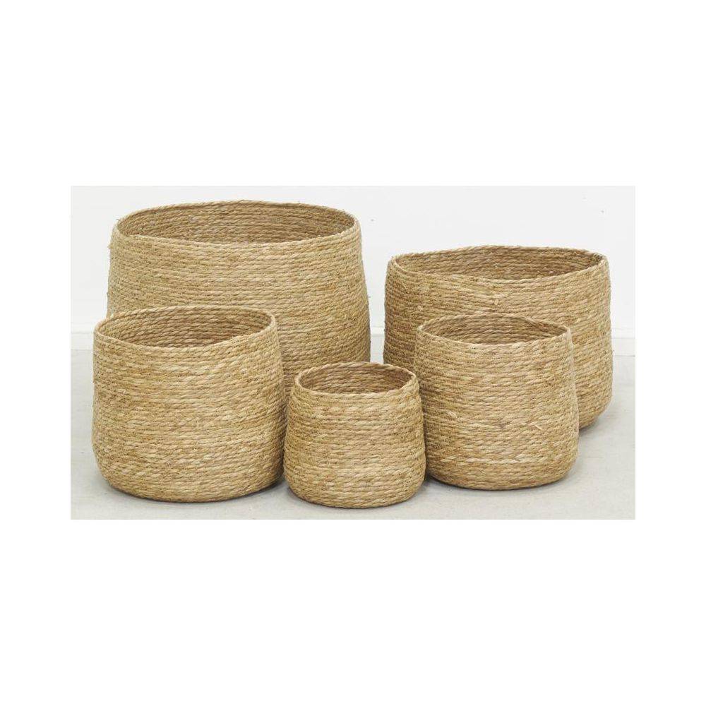 Aubry Gaspard - Cache-pots ronds en jonc (lot de 5) - Imagen 4