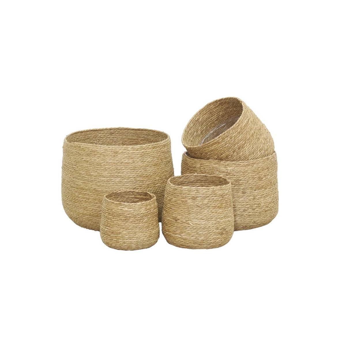 Aubry Gaspard - Cache-pots ronds en jonc (lot de 5) - Imagen 1
