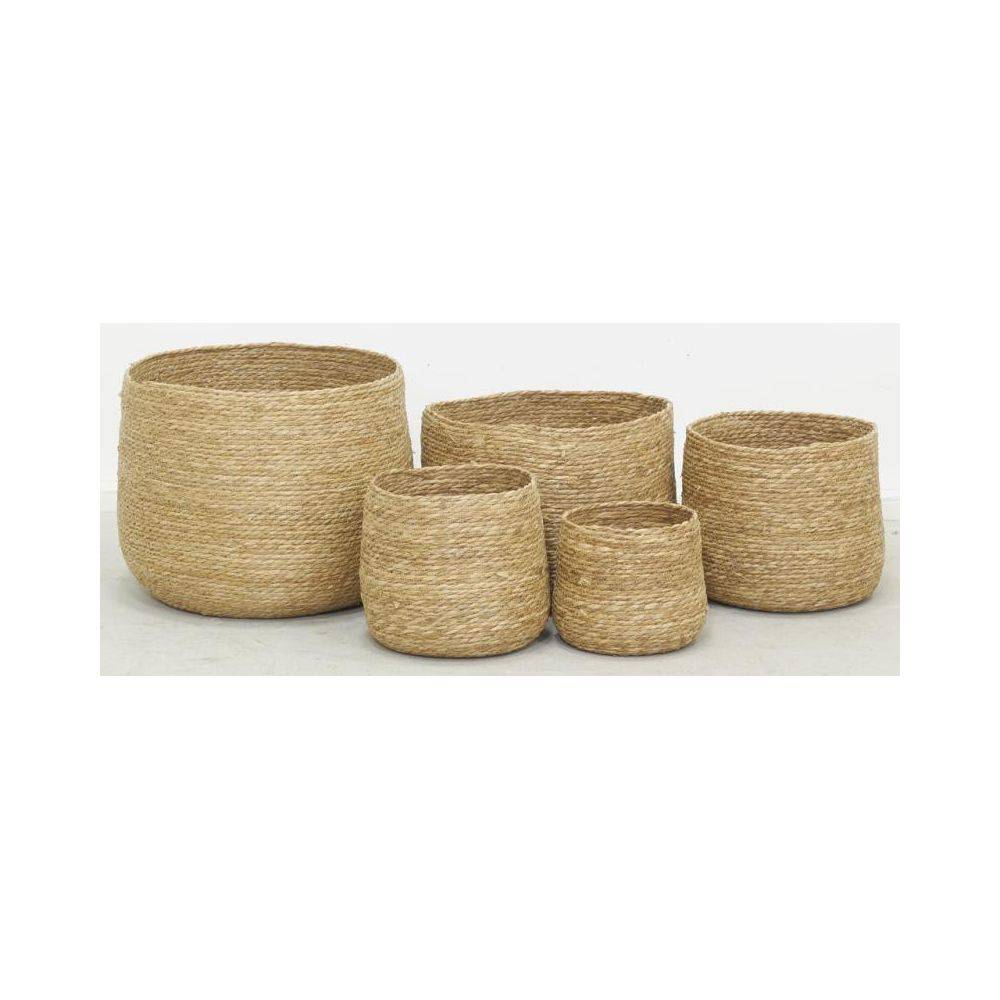 Aubry Gaspard - Cache-pots ronds en jonc (lot de 5) - Imagen 2