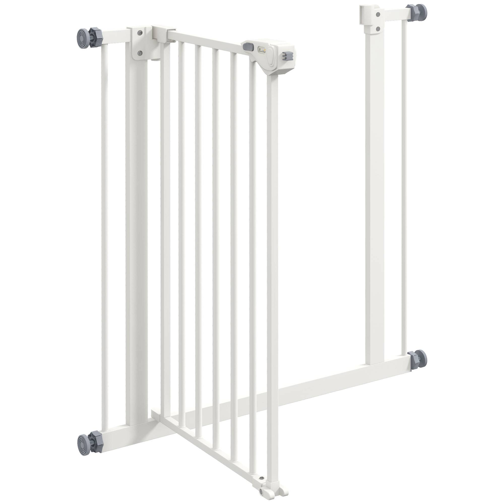 Barrière de porte pour chien, protection animal, métal, plastique, 74-80 cm, blanc - Image 10